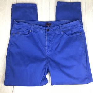 NYDJ bright blue stretch material ankle jeans